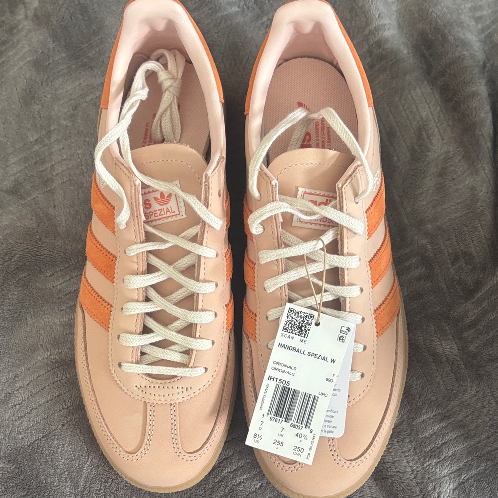 adidas Handball Spezial Women's Pink with Orange Stripes